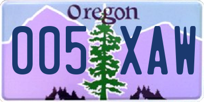 OR license plate 005XAW