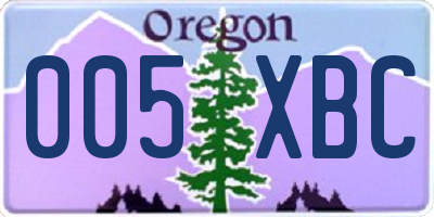 OR license plate 005XBC