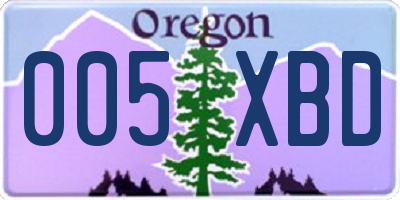 OR license plate 005XBD