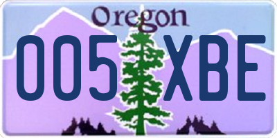 OR license plate 005XBE