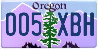 OR license plate 005XBH