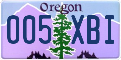 OR license plate 005XBI