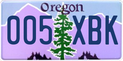 OR license plate 005XBK