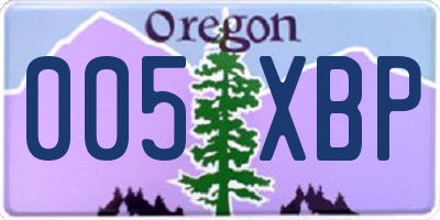 OR license plate 005XBP