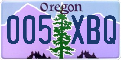 OR license plate 005XBQ