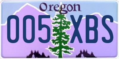 OR license plate 005XBS