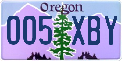 OR license plate 005XBY