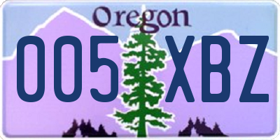 OR license plate 005XBZ