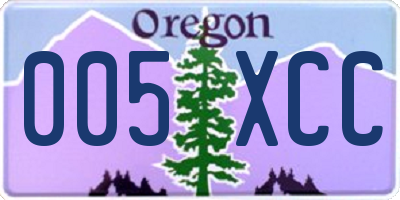 OR license plate 005XCC