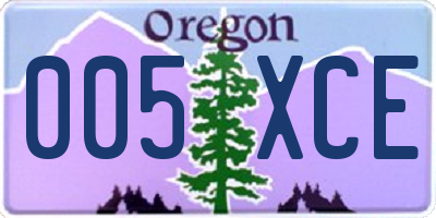 OR license plate 005XCE