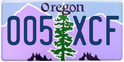 OR license plate 005XCF