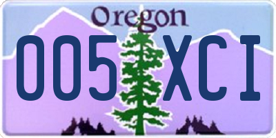 OR license plate 005XCI