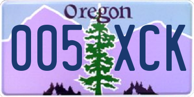 OR license plate 005XCK