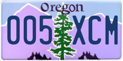 OR license plate 005XCM