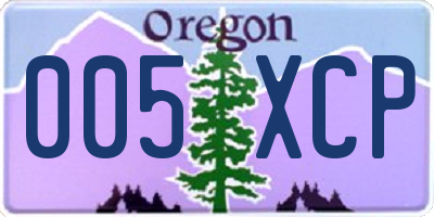 OR license plate 005XCP