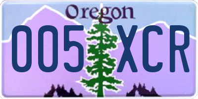 OR license plate 005XCR