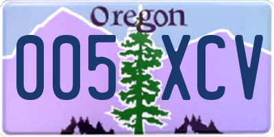 OR license plate 005XCV