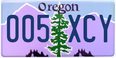 OR license plate 005XCY