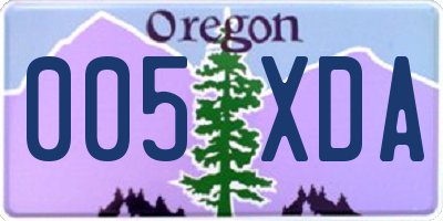 OR license plate 005XDA