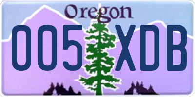 OR license plate 005XDB