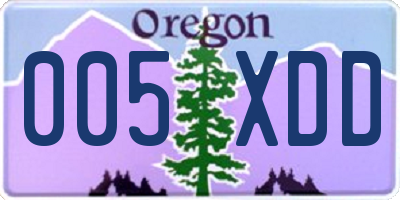 OR license plate 005XDD