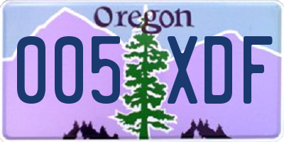 OR license plate 005XDF