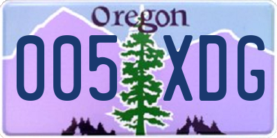 OR license plate 005XDG
