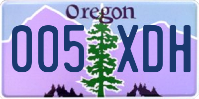 OR license plate 005XDH