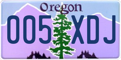 OR license plate 005XDJ
