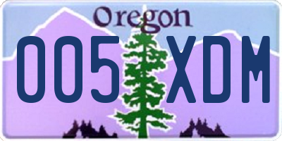 OR license plate 005XDM