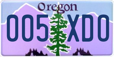 OR license plate 005XDO