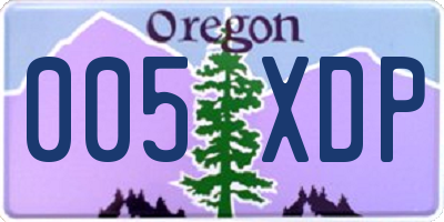 OR license plate 005XDP