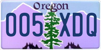 OR license plate 005XDQ