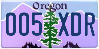 OR license plate 005XDR
