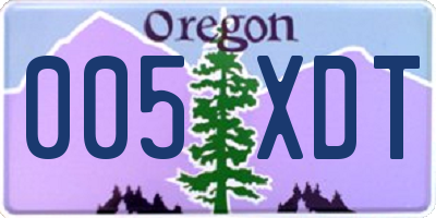 OR license plate 005XDT