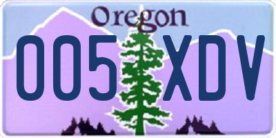 OR license plate 005XDV