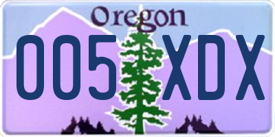 OR license plate 005XDX