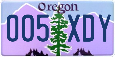 OR license plate 005XDY