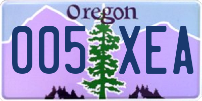 OR license plate 005XEA