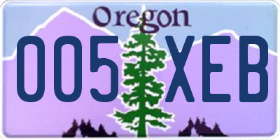 OR license plate 005XEB