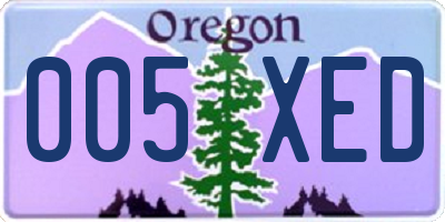 OR license plate 005XED