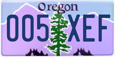 OR license plate 005XEF