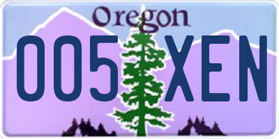 OR license plate 005XEN