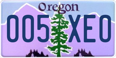 OR license plate 005XEO