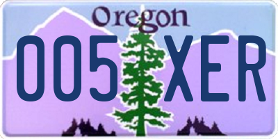 OR license plate 005XER
