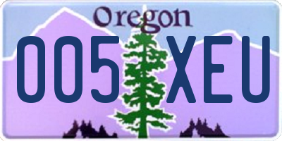 OR license plate 005XEU