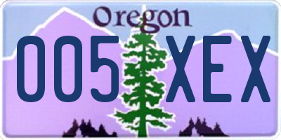 OR license plate 005XEX