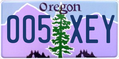 OR license plate 005XEY