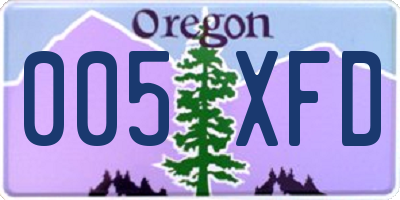 OR license plate 005XFD