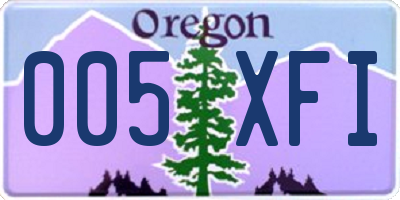 OR license plate 005XFI